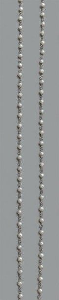 null Sautoir en platine serti de perles de culture

Long:env 120cm

Pb:15.78gr



A...
