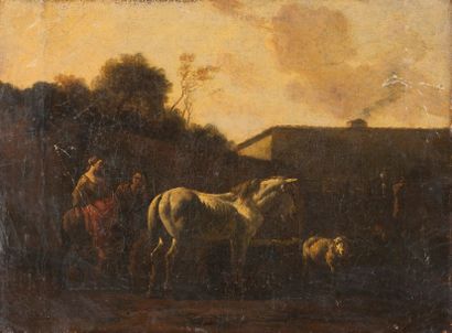 Ecole hollandaise vers 1700, suiveur de Pieter van BLOEMEN (1657-1720) Le retour...