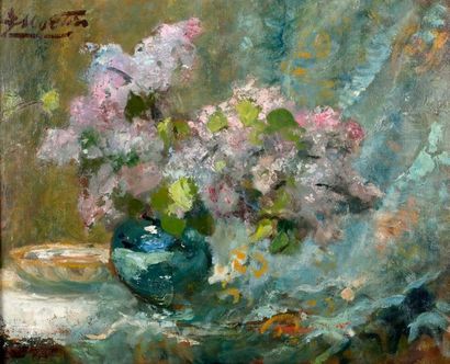 Jacques MARTIN (1844-1919) 
Nature morte au bouquet de fleurs
Huile sur toile, signée...