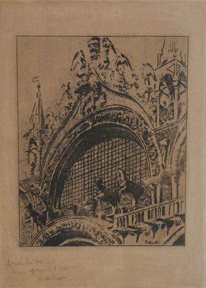 Walter Richard SICKERT (1860-1942) 
Vue d'architecture
Eau-forte, signée au crayon...