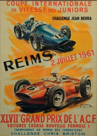 null GRAND-PRIX de l'ACF à REIMS le 2 Juillet 1961
Affiche originale
Illustrateur...