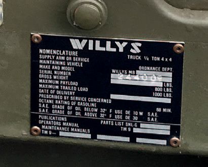 1943 - JEEP WILLYS MB «La voiture à tout faire qui libéra le monde»
Marque: Willys
Modèle:...