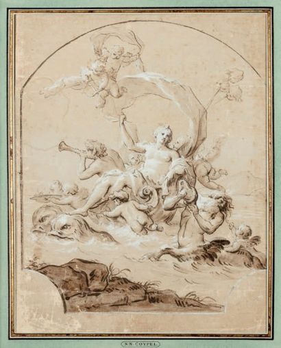 Attribué à Nicolas-Noël COYPEL (1690-1734) 
Triomphe d'Amphitrite
Plume, encre brune,...