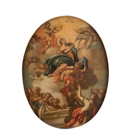 Ecole NAPOLITAINE du XVIIIème siècle 
Le Couronnement de la Vierge
L'Adoration des...