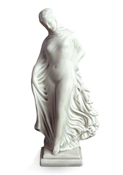 Théodore DECK (1823-1891) Sujet en céramique émaillée légèrement céladon figurant...
