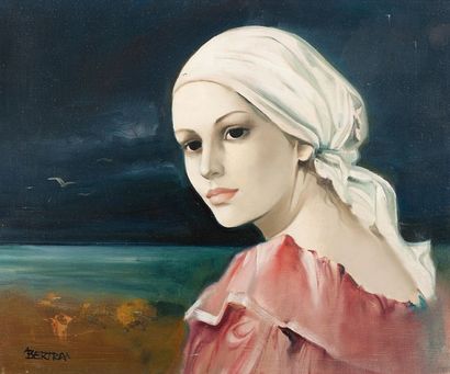 André BERTRAN (1929-2003) 
Portrait de femme
Huile sur toile, signée en bas à gauche
38...