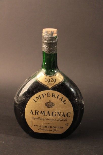 null 1 B ARMAGNAC IMPERIAL (M.B; capsule cire abiméee; forme basquaise)
Veuve Goudoulin...