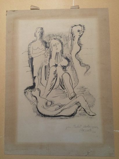 Ecole surréaliste 
Etude de nus, 1932
Dessin, signé, daté et dédicacé "Pour Robert...