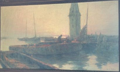 Albert Isidore DEVOS (1868-1950) 
Marine
Huile sur toile, signée en bas à droite
75...