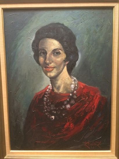 Juan RAMIREZ 
Portrait de femme, 1963
Huile sur toile, signée et datée en bas à droite...