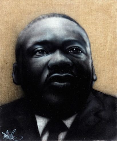 BANGA (né en 1970) Martin Luther King, 2011
Acrylique sur toile
Signée en bas à gauche
65...