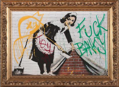 BIRDY FREEMAN (né en 1970) Fuck Banksy
Huile sur toile
Signée en bas à droite, titrée...