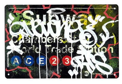 DUEL Chamber street, 2010
Marqueur sur plaque de rue de la ville de New-York
28 x...