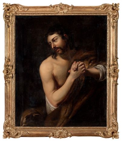 ECOLE FLAMANDE VERS 1680 Saint Jean Baptiste
Sur sa toile d’origine
88 x 70,5 cm
Accidents...