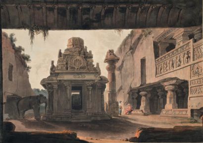 Thomas DANIELL (1749-1840) 
Temple
Lithographie sur papier
50 x 64,5cm