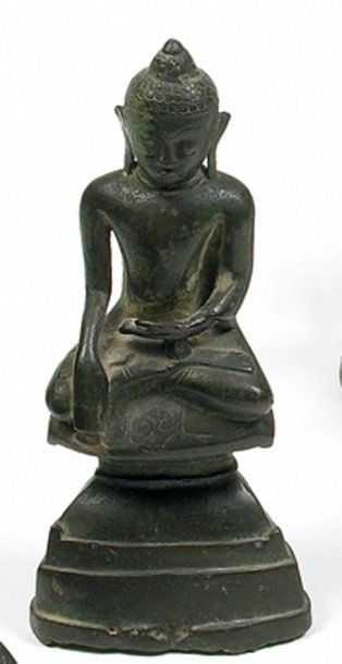 Buddha Bronze. H.: 15,5 cm ca 18°-19° siècles...