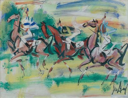 GEN PAUL (1895-1975) Les cavaliers, circa 1950
Gouache sur papier, signée en bas...