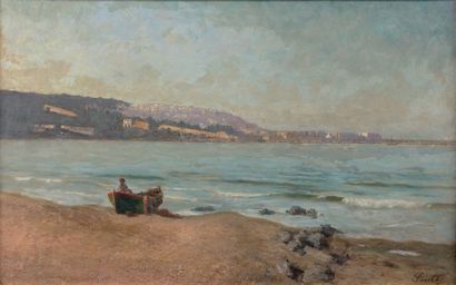 Joseph SINTES (1829-1913) La baie d'Alger, vu des Sablettes, circa 1880
Huile sur...