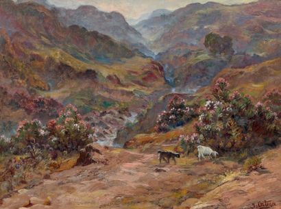 José ORTEGA (1877-1955) La vallée de l'oued Kébir-Blida, 1919
Huile sur toile, signée...