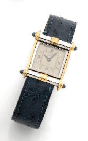 null VAN CLEEF & ARPELS, vers 1980 Rare montre-bracelet en or et acier à système...