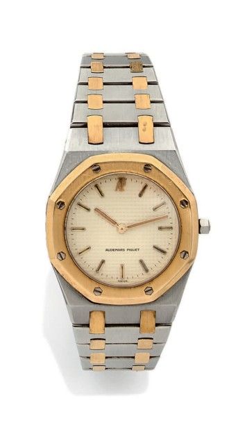 AUDEMARS PIGUET De 1986 Royal Oak N°957
Montre homme or et acier, cadran blanc.
Aiguilles...