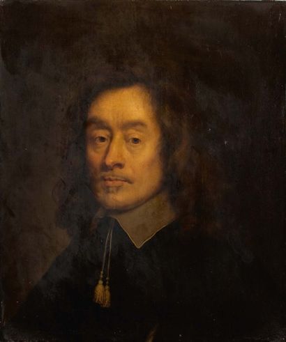 Cornelis JONSON van CEULEN (Londres 1593 - Utrecht 1661) Portrait d'homme au vêtement...