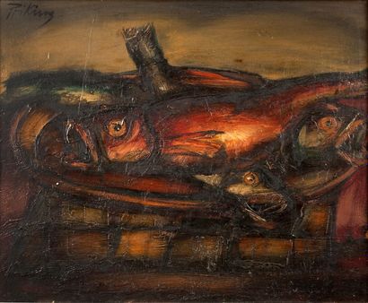 null Franz PRIKING (1929-1979)

Nature morte aux poissons

Huile sur toile, signée...