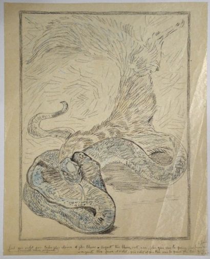 null Dans le goût de Paul JOUVE (1878-1973)

Aigle et serpent

Crayon sur calque

23...