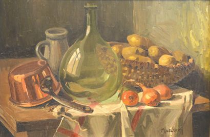 null Louis MACABREY (1907-1944)

Nature morte aux pommes de terre 

Huile sur toile,...