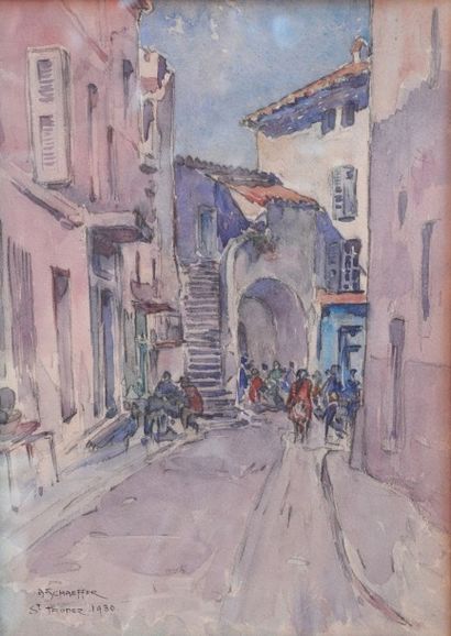 null Henri-Alexis SCHAEFFER (1900-1975)

Saint-Tropez

Aquarelle et crayon sur papier,...