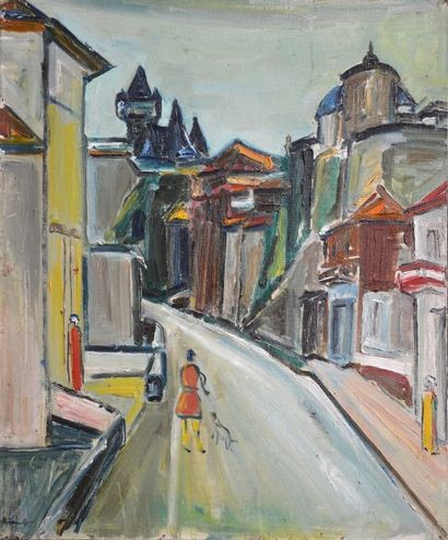 René HAMIOT (1912-1975) 
La rue 
Huile sur...