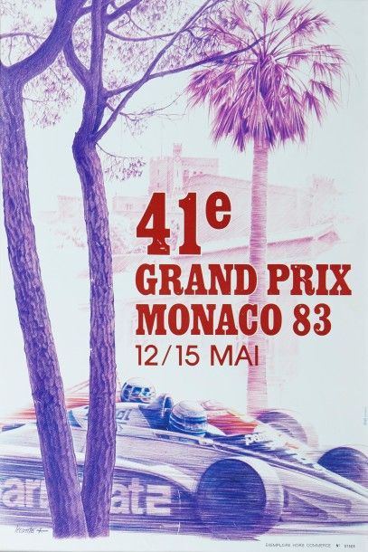 Grand Prix de Monaco 1983 Affiche originale...
