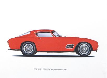 null Ferrari
Pièce encadrée représentant la Fer­rari 250 GT Competizione n°607
Dim:...
