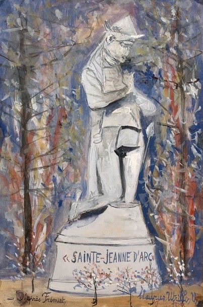 Maurice UTRILLO (1883-1955) Sainte Jeanne d'Arc, d'après Frémiet, juin 1937
Gouache...