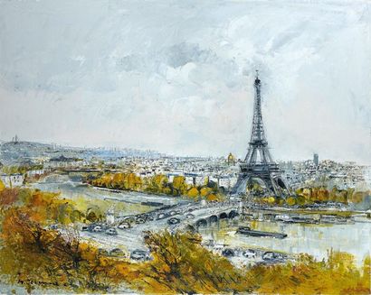 Michel JOUENNE (né en 1933) Paris la tour Eiffel
Huile sur toile, signée en bas à...