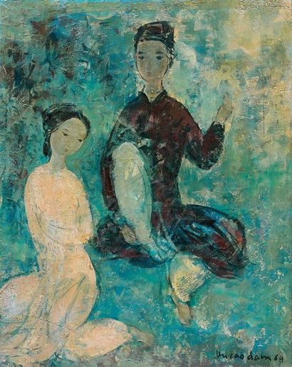 *VU CAO DAM (1908-2000) Le serment, 1964
Huile sur toile, signée et datée en bas...