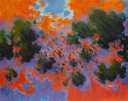 Maurice Elie SARTHOU (1911-2000) Incendie dans les jeunes pins
Huile sur toile, signée...
