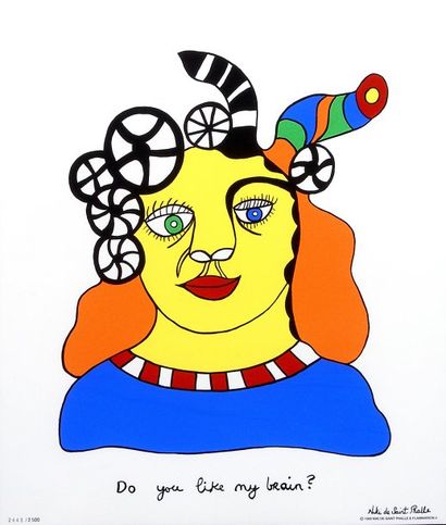 NIKI SAINT PHALLE Do you like my brain Lithographie sur papier SBD, 52 x 44 cm Tirage...