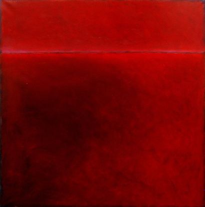 GERVAISE Franck Variation rouge n°16 Acrylique sur toile Signé dos, 100 x 100 cm