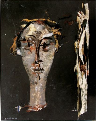 BEDARD Jean Claude Portrait Huile sur toile SBG, 61 x 50 cm