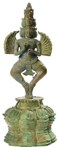 null Exceptionnel aspect d'Hevajra en bronze. Divinité majeure du bouddhisme tantrique,...
