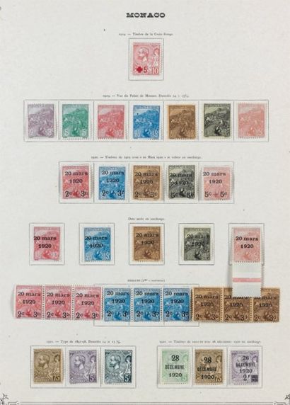 null MONACO, ANDORRE & SARRE - Collection de timbres-poste neufs montée sur feuilles...