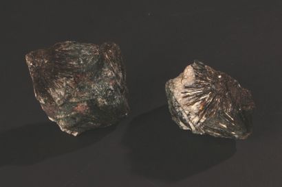 null Ensemble de deux astrophyllites contenant principalement du titane et de l'aluminium...