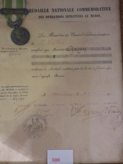 null Lot de 2 diplômes: Ordre de l'Étoile Royale de la Grande Comore, au nom de Jules...