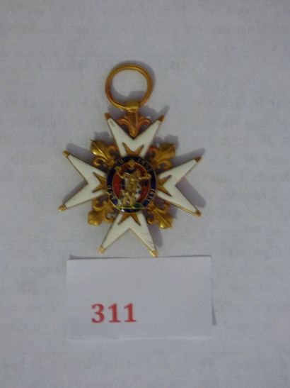 France Ordre de Saint Louis Croix, Louis XVI.
Or, émail (éclats), SR.