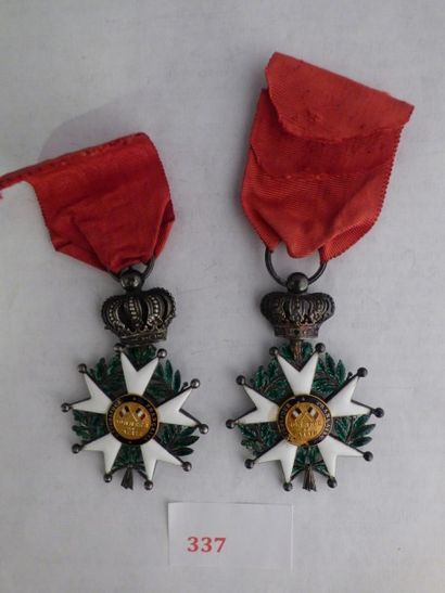 France Ordre de la Légion d'honneur
Lot de 2 étoiles de Chevalier, 2è République,...
