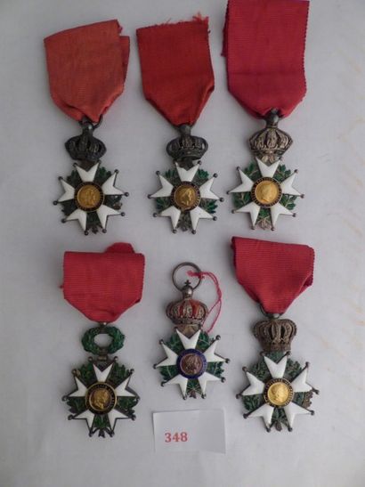 France Ordre de la Légion d'honneur
Lot de 6 étoiles de Chevalier, IInd Empire, 1...