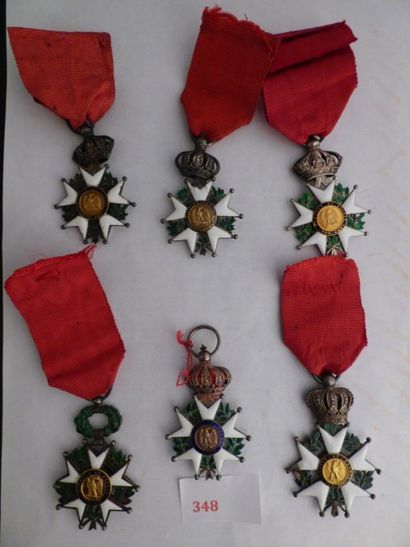 France Ordre de la Légion d'honneur
Lot de 6 étoiles de Chevalier, IInd Empire, 1...