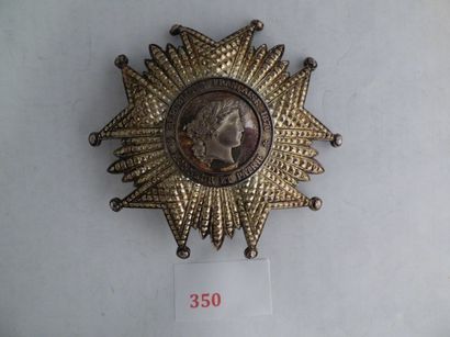 France Ordre de la Légion d'honneur Plaque de Grand-Croix, IIIè République.
Arge...