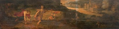 +Attribué à Adrien van STALBEMPT (1580-1662) 
La course d'Hippomène et Atalante
Panneau
29...